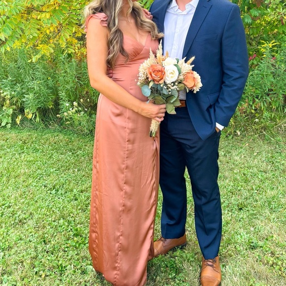 Azazie Barbie dress in Bronzer - Picture 3 of 11